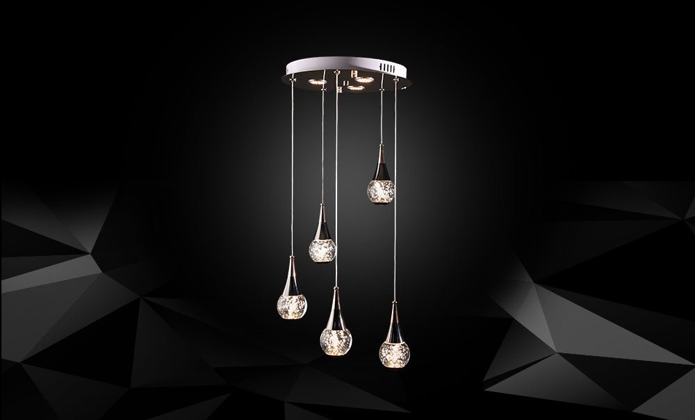 LED pendant 80022/5+3 - Gold+Black