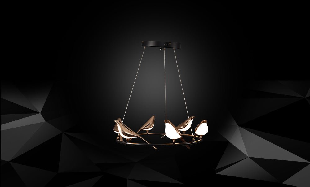 LED pendant LM - 9055-6 - BK+GD
