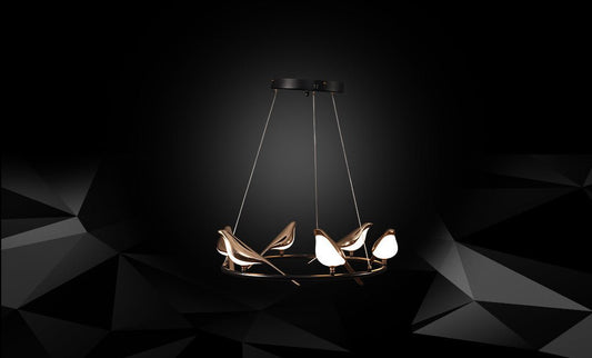 LED pendant LM - 9055-6 - BK+GD