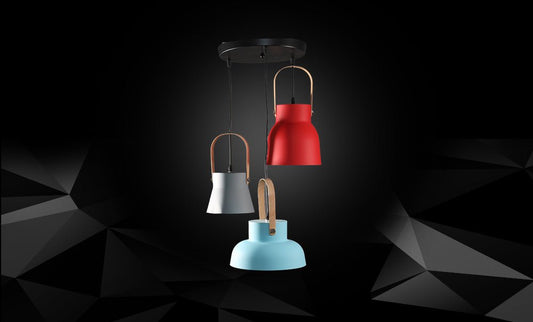Metal pendant LM2038/3 - bule/red/gray