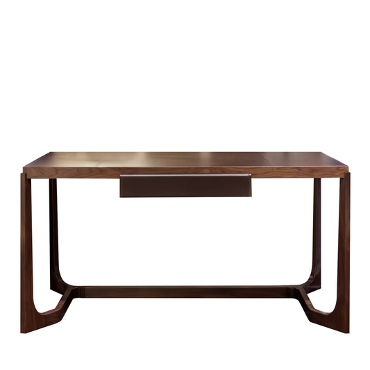 Leather and walnut writing desk