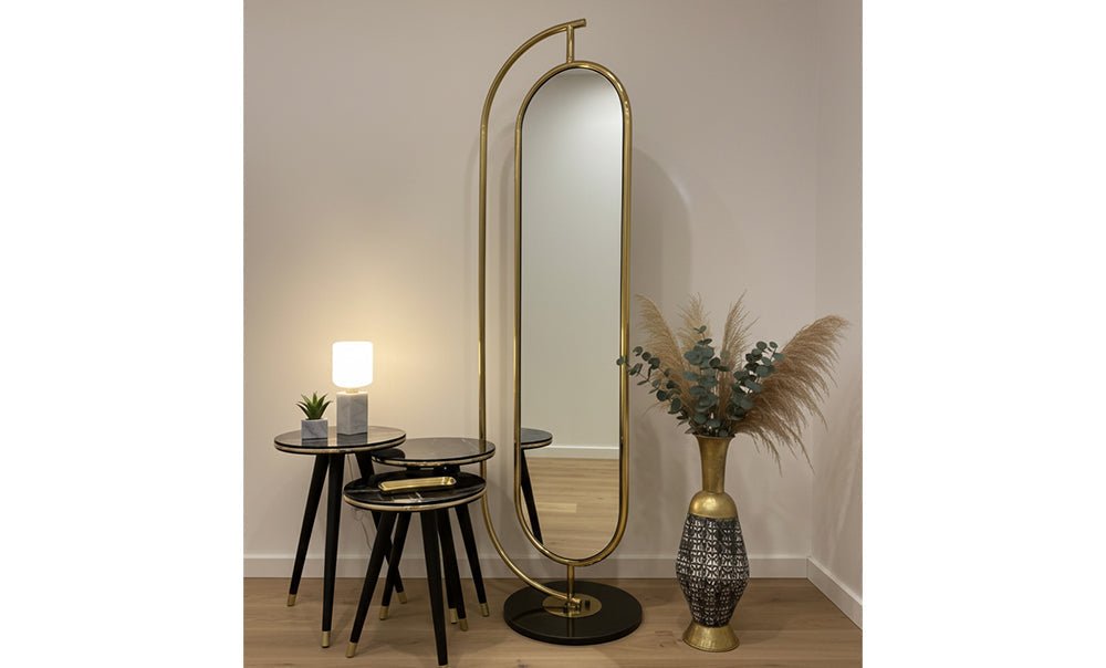 Marble stand mirror