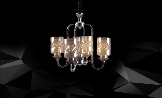 Chandelier 27586/4+1 CH/SMOK