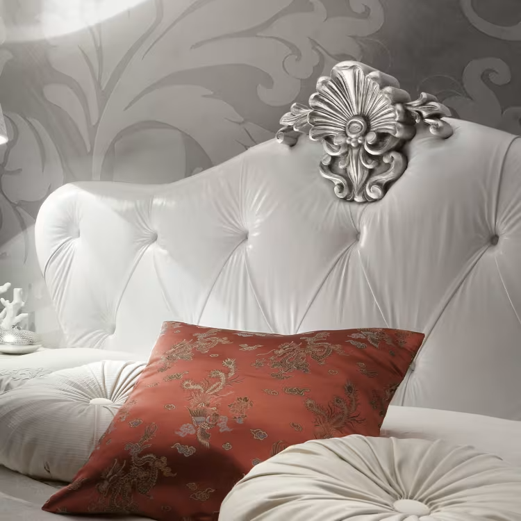 White leather bed
