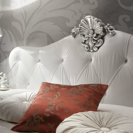 White leather bed