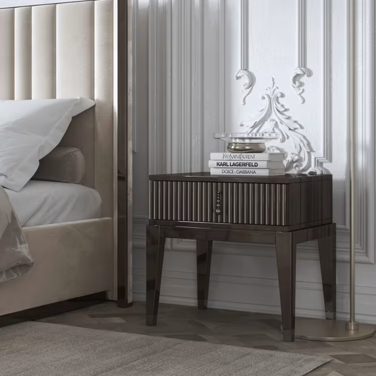 Saga 140 italian curved bed upholstered in velvet fabric