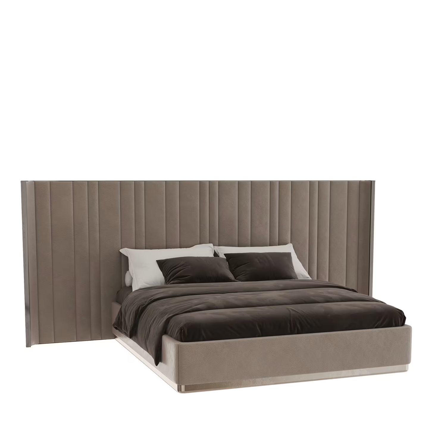 Saga xl italian curved bed in nabuck leather