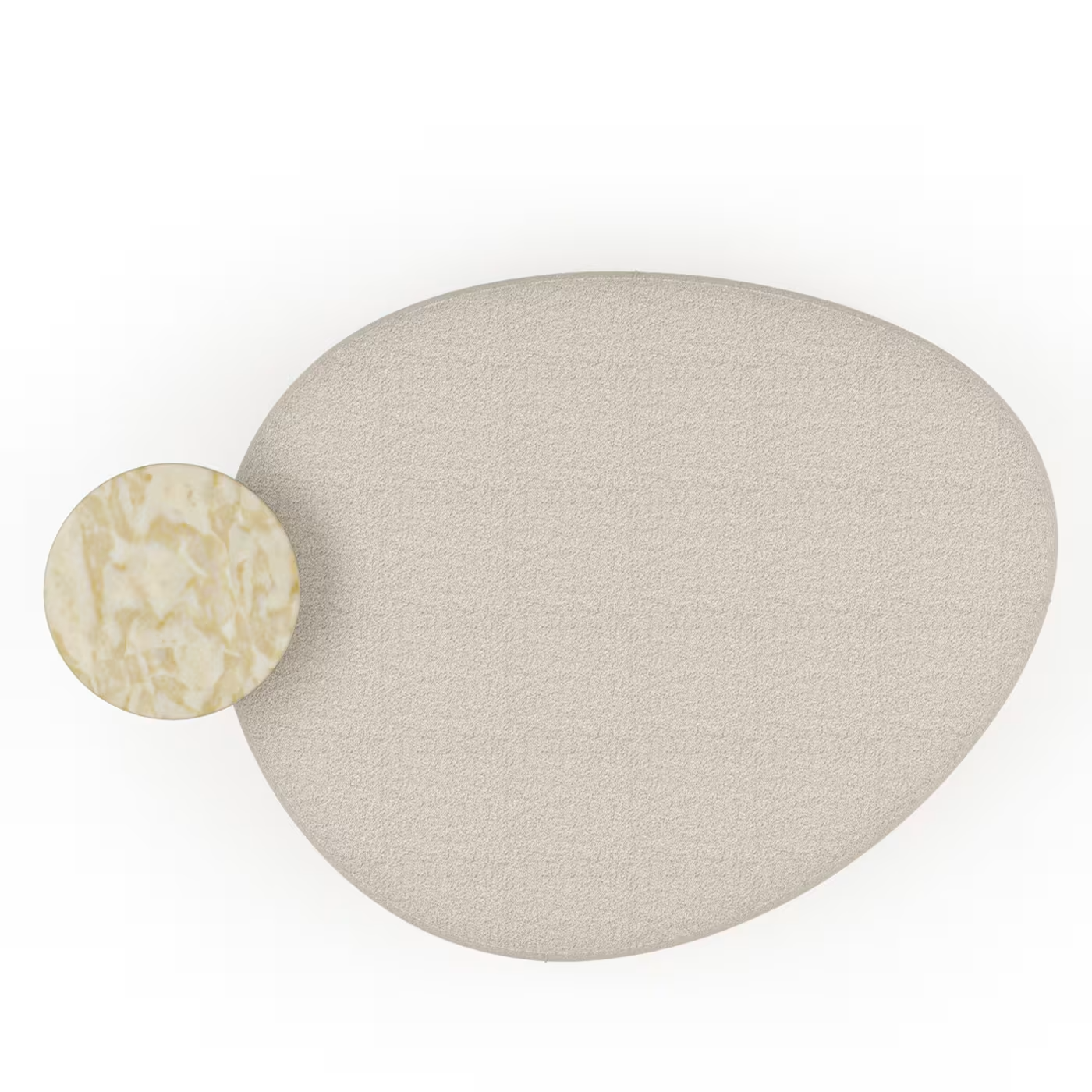 Mythos ottoman with marble side table