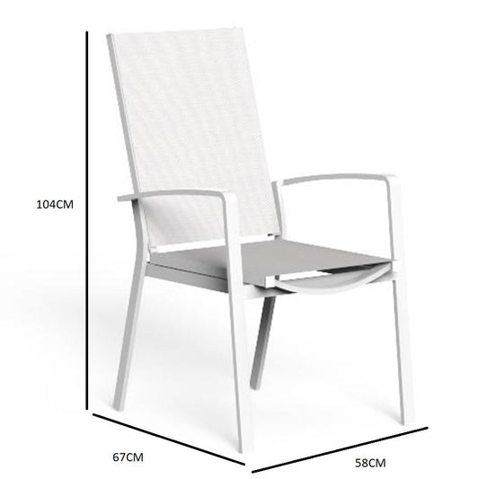 White Metallic Outdoor Lounge Chairs