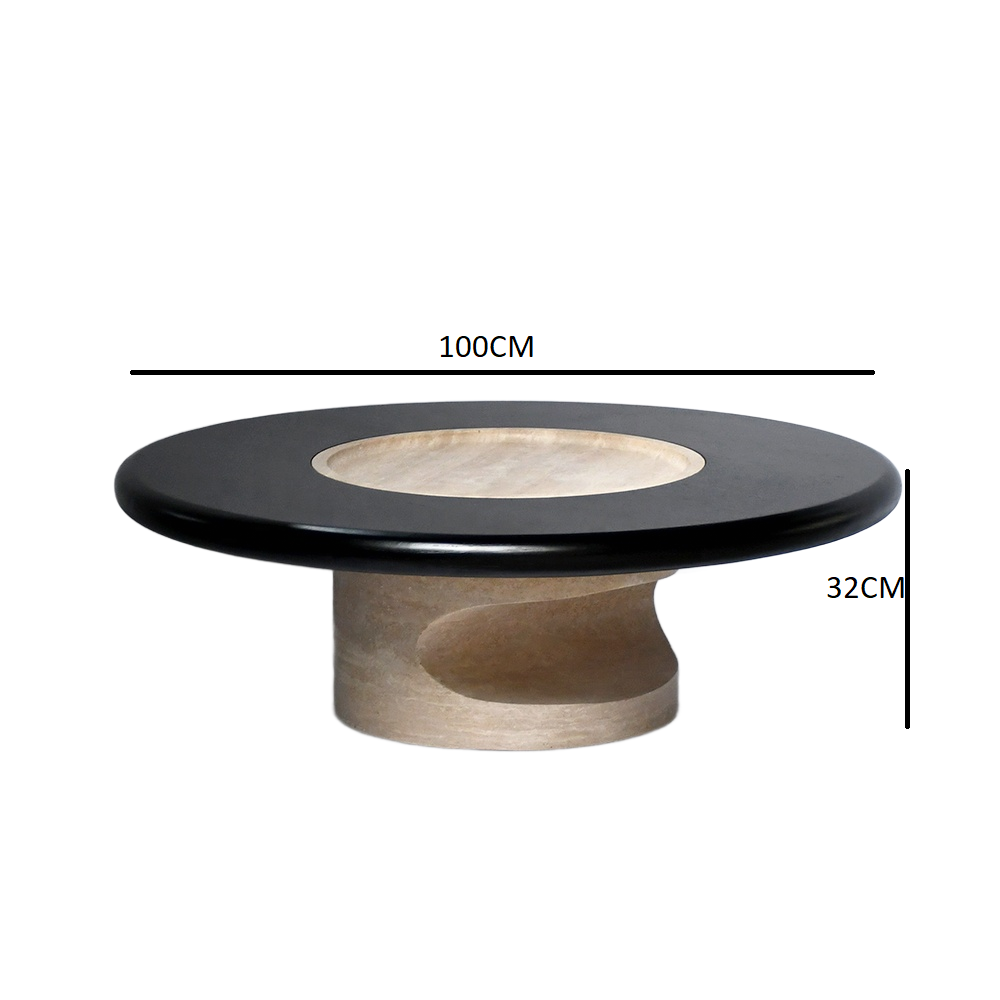 A coffee table with a distinctive design