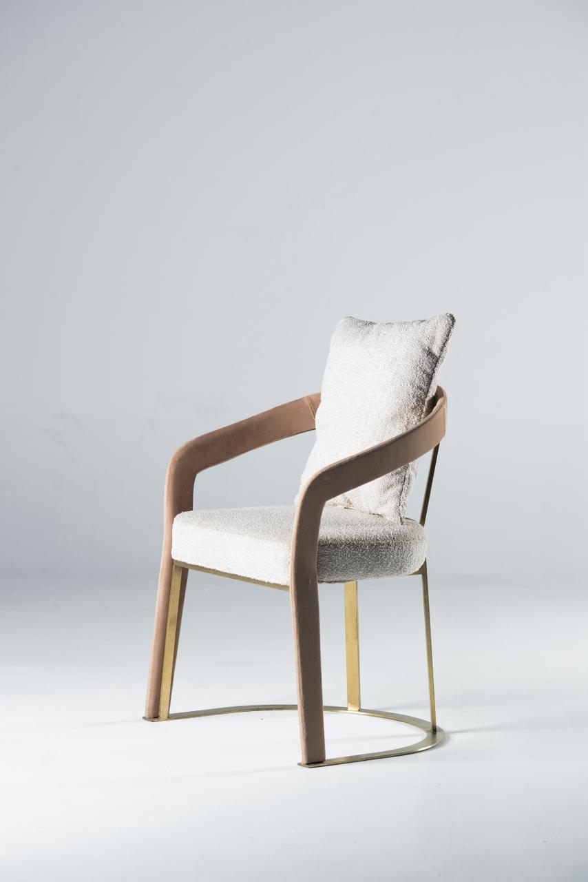 Aria Velvet & Gold Elegant Dining Chair
