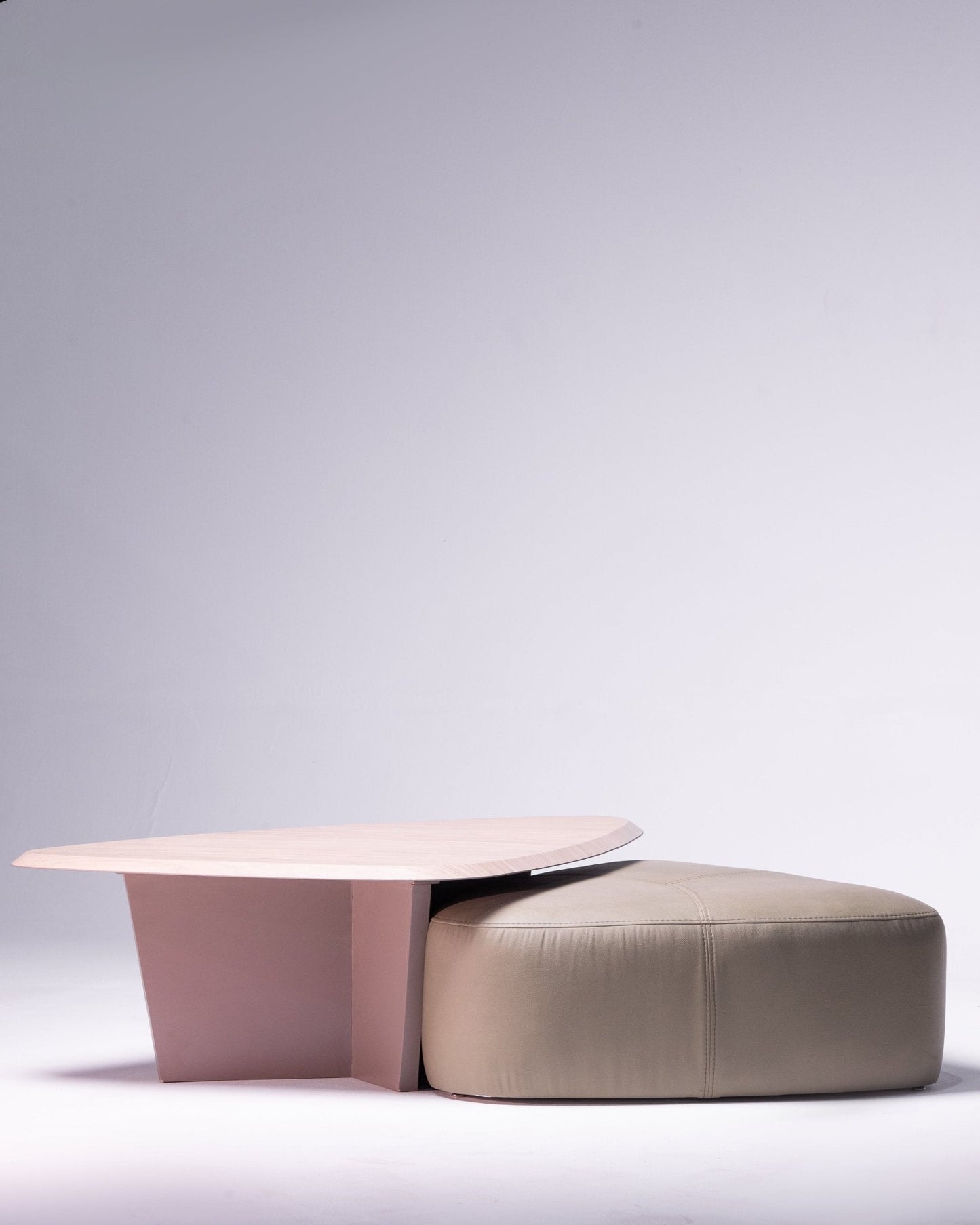 Harmon Modern Side Table & Pouf Set
