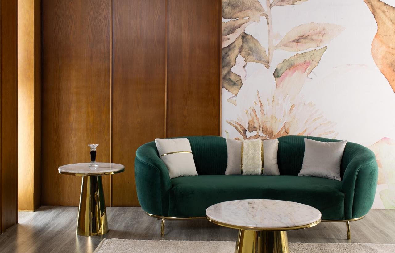 Verona Luxury Emerald Sofa - Curved Design