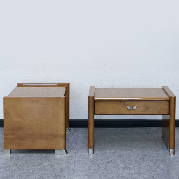 Vintage goatskin bedside table
