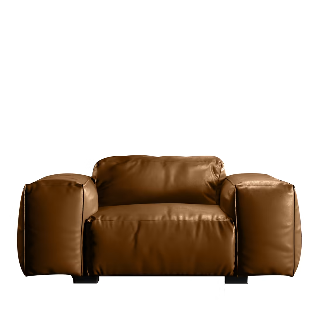 Meet me armchair leather brown