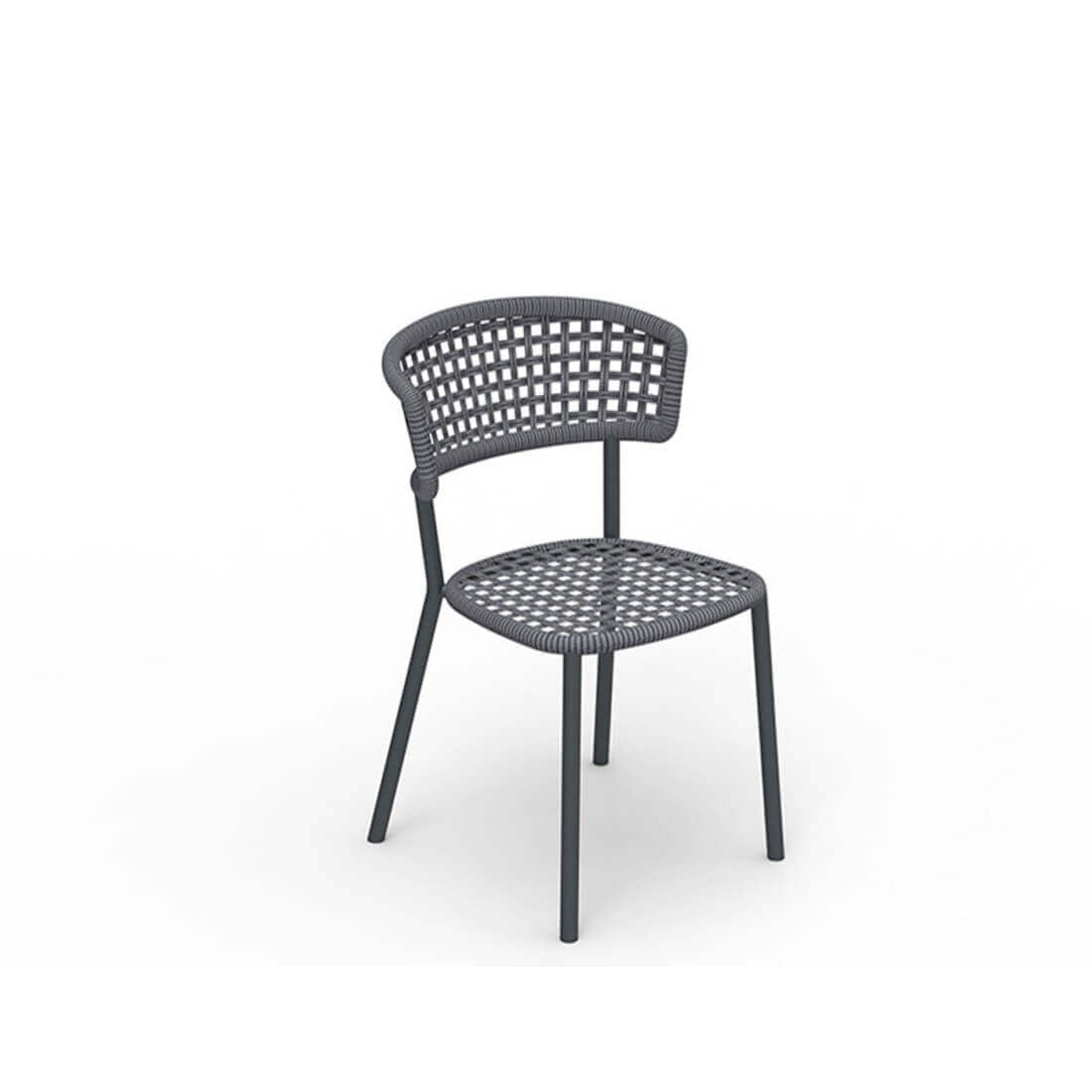 Moon Outdoor Dining Chairs in Metallic Grey