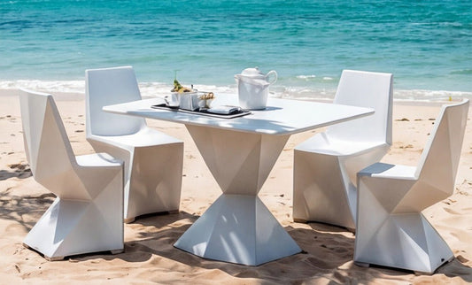 Diamond fiberglass dining table