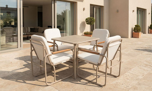 Class aluminum dining table