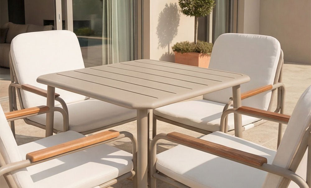 Class aluminum dining table
