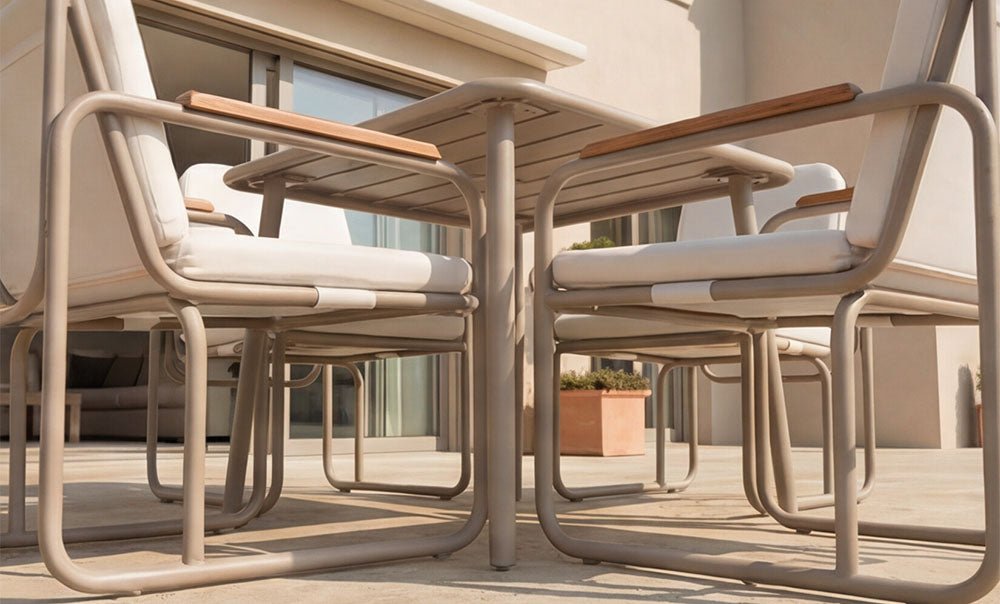 Class aluminum dining table