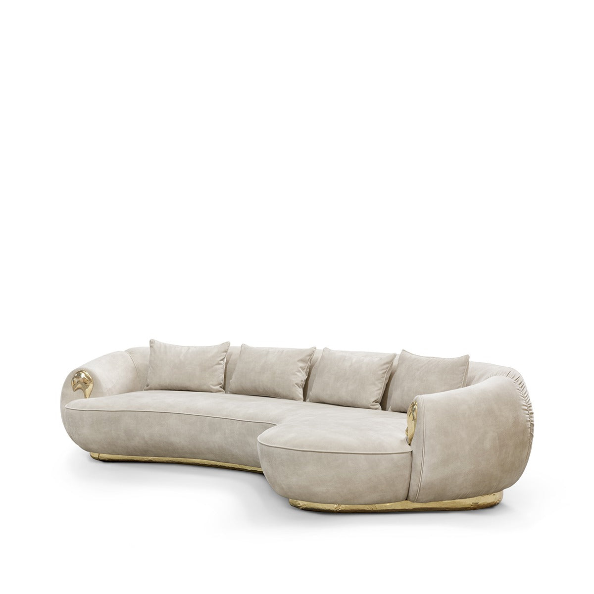 NEBET Luxurious Large Sofa in Gold