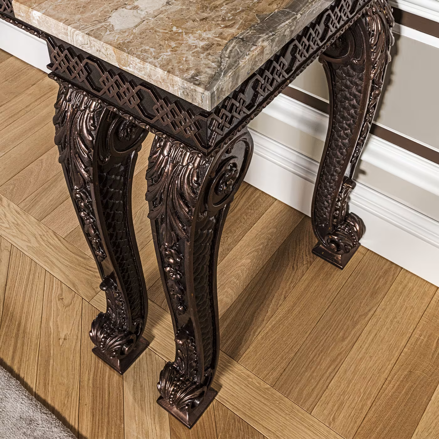 Bronze finishing console