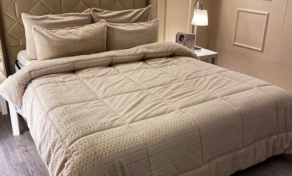 Double fur winter comforter set, 3 pieces - 1627