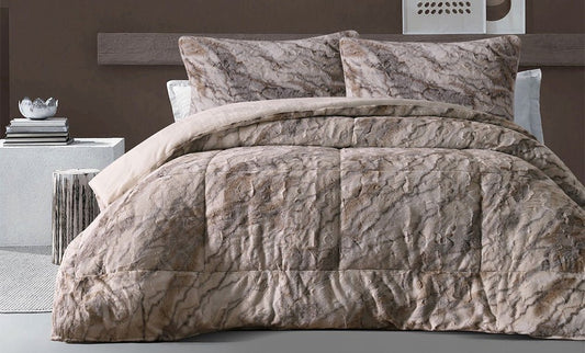 Single fur winter comforter set, 4 pieces - 1623