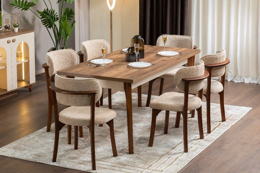 Boheme dining table with 6 chairs