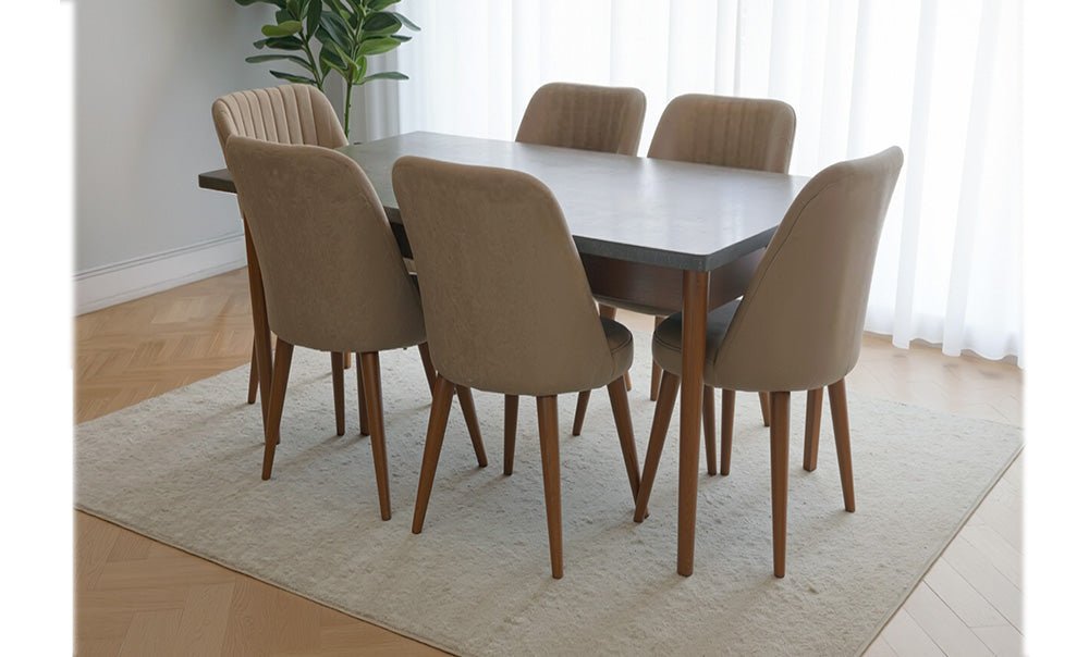 GOR diamond dining table with 6 chairs