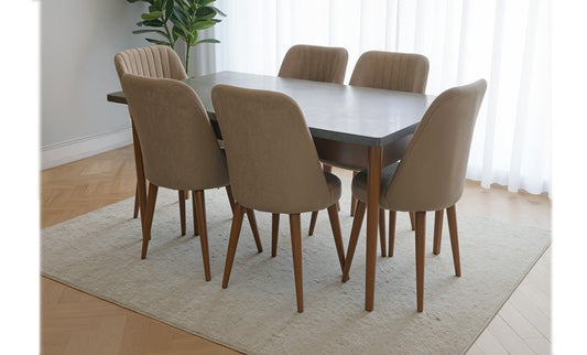 GOR diamond dining table with 6 chairs