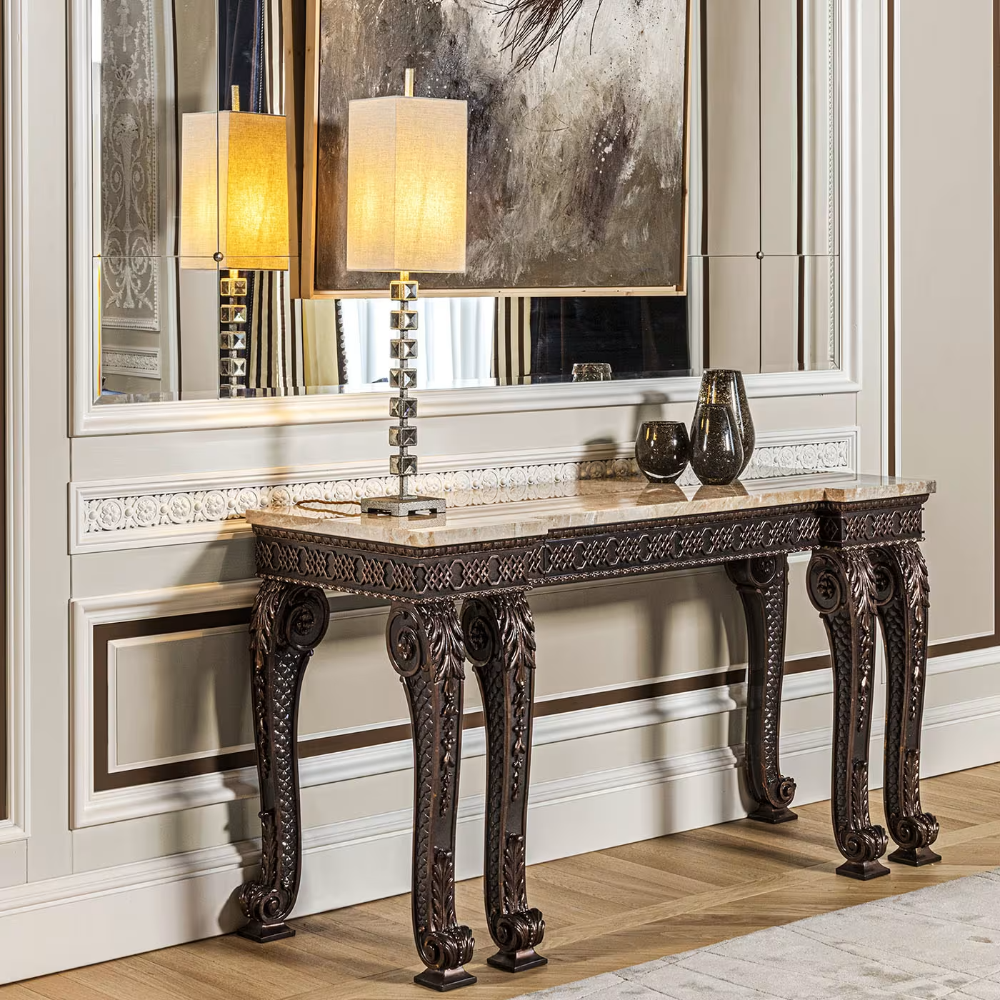 Bronze finishing console