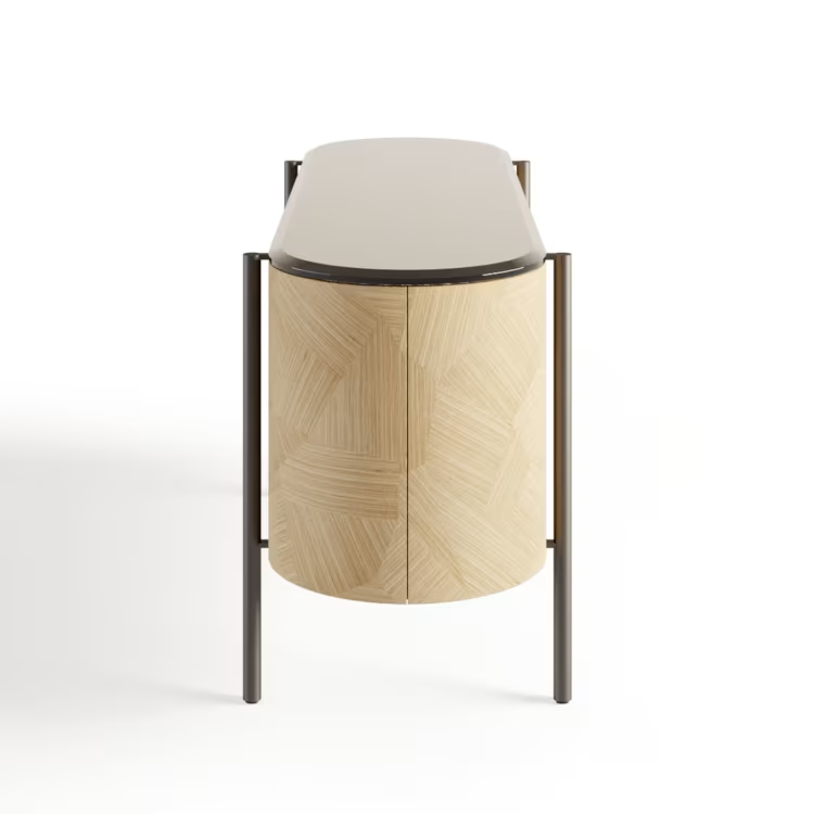 Mia 4-door curved beige sideboard