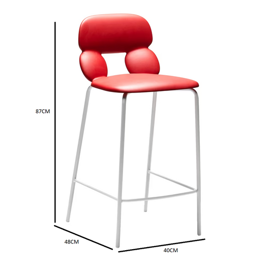 Nube red bar stool
